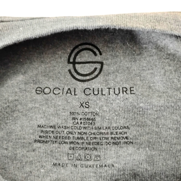 Social Culture | Celestial Druid Boho Gray Short Sleeve Cropped T  | Size XS - Picture 2 of 10